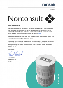 Norconsult test report rensair air purifier